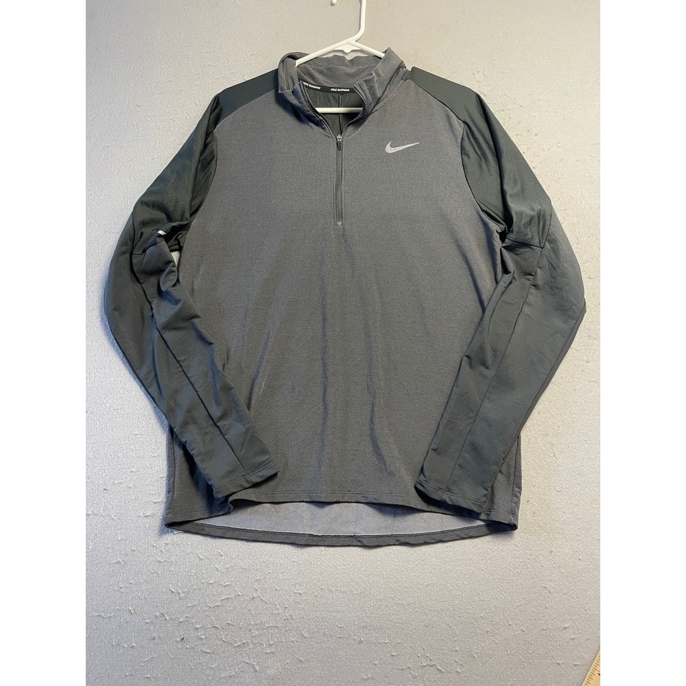 Nike Running Quarter Zip Dri-FIT Knit Grey Large Mens
